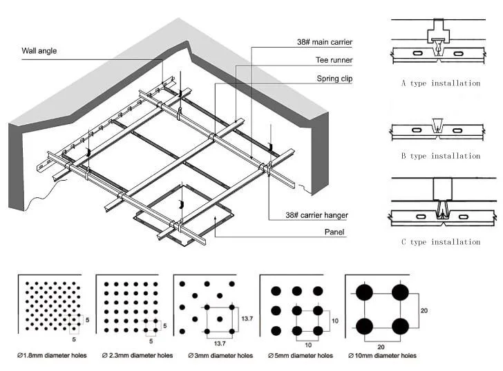 Metal Aluminum Board Suspended Decorative False Clip in Tile Ceiling