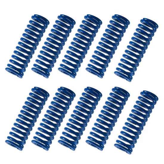 Muelle de troquel de compresión de carga ligera para estampado en espiral largo, azul